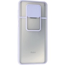 Ieg™  Xiaomi Redmi Note 9 Pro Kılıf Palm Buzlu Kamera Sürgülü Silikon - Lila