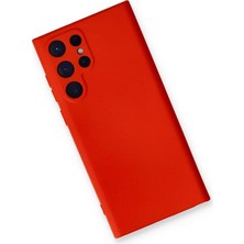 Ieg™  Samsung Galaxy S23 Ultra Kılıf Nano Içi Kadife Silikon - Kırmızı