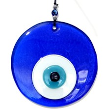 Elektronikçim Şeffaf Mavi El Yapımı Cam Nazar Boncuğu Duvar Süsü Hediyelik Eşya