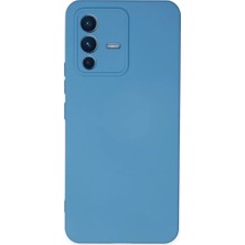 Newface Vivo V23 5g Kılıf Nano Içi Kadife Silikon - Mavi