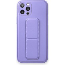 Newface iPhone 12 Pro Kılıf Coco Deri Standlı Kapak - Koyu Lila