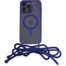 Newface iPhone 13 Pro Kılıf Divo Lazer Askılı Magsafe Kapak - Mavi