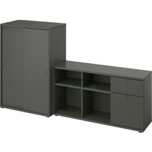 IKEA Gri Fonksiyonel Tv Ünitesi 242X37X90 cm