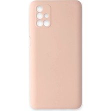Newface Samsung Galaxy M31S Kılıf Nano Içi Kadife Silikon - Pudra