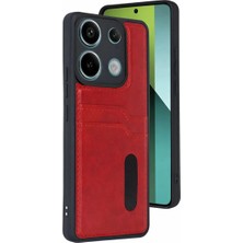 Ugrx Newface Xiaomi Redmi 15C 4g Sara Kartvizitli Deri Kılıf - Kırmızı