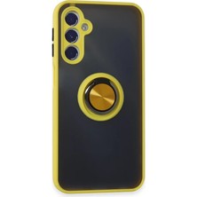 Newface Samsung Galaxy M34 5g Kılıf Montreal Yüzüklü Silikon Kapak - Sarı