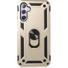 Newface Samsung Galaxy A24 4g Kılıf Sofya Yüzüklü Silikon Kapak - Gold