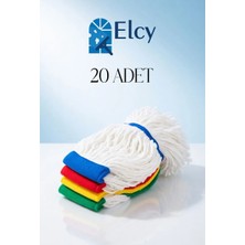 Elcy Islak Saçaklı Temizlik Arabası 350 gr Dar Mop Yedeği 20 Adet