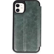 Newface iPhone 11 Kılıf Flip Cover - Koyu Yeşil