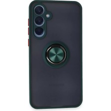 Newface Samsung Galaxy A25 5g Kılıf Montreal Yüzüklü Silikon Kapak - Yeşil