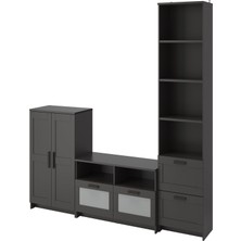 IKEA Siyah Dayanıklı Tv Ünitesi 258X41X190 cm