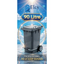 Elcy 90 Litre Tıbbi Atık Plastik Pedallı Çöp Konteyneri Gri Isıya Karşı Dayanıklı