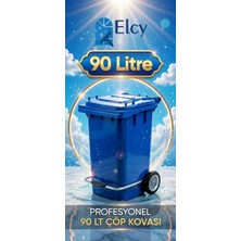 Elcy 90 Litre Tıbbi Atık Plastik Pedallı Çöp Konteyneri Mavi Isıya Karşı Dayanıklı