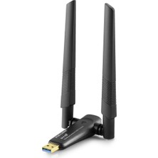 Elektronikçim USB Wıfı Adaptor 2.4ghz&amp;5ghz AIC8832BU AX1800 Wifi6 1200MBPS Siyah UAX06
