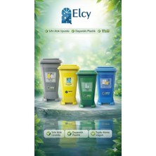 Elcy 70 Litre Plastik Lüks Geri Dönüşüm Kutusu Geri Dönüşüm Kovası/sıfır Atık Kovası