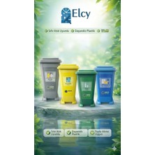 Elcy 70 Lt Plastik Lüx Geri Dönüşüm Kutusu Geri Dönüşüm Kovası / Sıfır Atık Kutusu 4 Adet