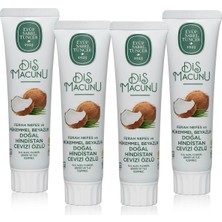 Eyüp Sabri Tuncer Doğal Hindistan Cevizi Özlü Diş Macunu 90 ml x 4 Beyaz Renkli Florür İçermez