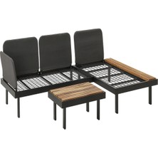 IKEA Antrasit Modern Bahçe Oturma Seti