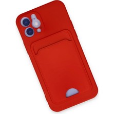 Ieg™  Iphone 12 Kılıf Kelvin Kartvizitli Silikon - Kırmızı