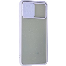 Ieg™  Samsung Galaxy A02 Kılıf Palm Buzlu Kamera Sürgülü Silikon - Lila