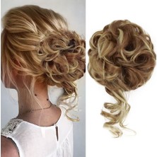 Colezium Lı Lastikli Kuyruklu Topuz Toka / Açık Karamel / Balköpüğü Röfle