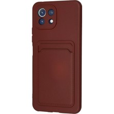 Ieg™  Xiaomi Mi 11 Lite Kılıf Kelvin Kartvizitli Silikon - Bordo