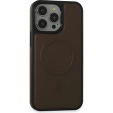 MK Beykoz Newface iPhone 15 Pro Max Kılıf Ozzi Magsafe Deri Kapak - Natural Grey