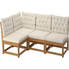 IKEA Kahverengi Dayanıklı Bahçe Oturma Seti 200 cm