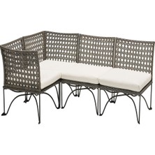 IKEA Gri Pratik Bahçe Oturma Seti 201 cm