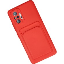Ieg™  Xiaomi Redmi Note 10 Pro Kılıf Kelvin Kartvizitli Silikon - Kırmızı