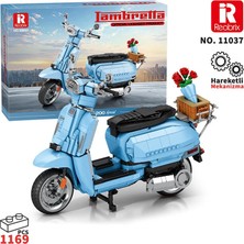 Reobrix Creator 11037 Retro Scooter Lambretta V200 Special Mavi Yaratıcı Yapı Blok Seti Building Blocks - 1169 Parça