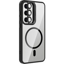 Ieg™  Samsung Galaxy S24 Fe Remim Lensli Magsafe Standlı Kapak - Siyah