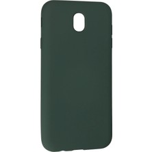 Ieg™  Samsung Galaxy J7 Pro / J730 Kılıf Nano Içi Kadife Silikon - Koyu Yeşil
