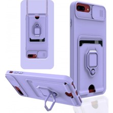 Ieg™  Iphone 7 Plus Kılıf Zuma Kartvizitli Yüzüklü Silikon - Lila