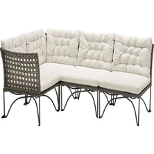 IKEA Gri Pratik Bahçe Oturma Seti 201 cm