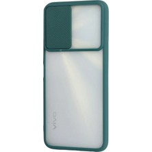 Ieg™  Vivo Y11S Kılıf Palm Buzlu Kamera Sürgülü Silikon - Yeşil