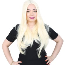 Wovna Fiber Sen Uzun Düz Peruk / Açık Platin