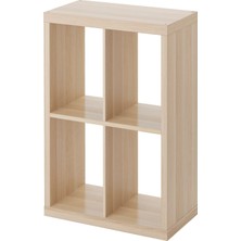 IKEA Meşe Dayanıklı Kitaplık Raf Ünitesi 77X77 cm