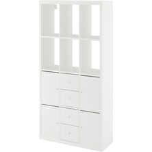 IKEA Beyaz Şık Kitaplık Raf Ünitesi 112X147 cm