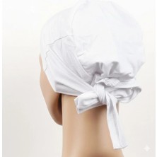 Uslucan Alışveriş Dikişsiz Bağlamalı Tesettür Bone - Bağlamalı Bandana Beyaz