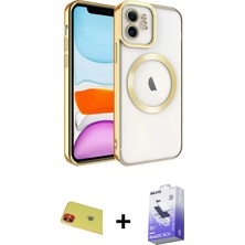 Cepte Toptan iPhone 11 Nova Işık Özel Seri - Siyah Bilvis 5in1 5d Magic Hayalet Cam Ekran Koruyucu + Kırmızı Rainbow Kamera Lens Koruma Cam