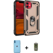 Cepte Toptan iPhone 11 Ahenk Klasik Koleksiyonu - Siyah Joko Magic 5d Hayalet Cam + Mavi Neon Fosforlu Kamera Lens