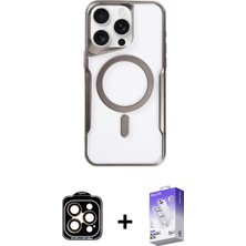 Cepte Toptan iPhone 15 Pro Max Yadigar Klasik Özel Seri - Siyah Bilvis 5in1 3D Magic Cam Ekran Koruyucu + Turuncu Pvd Metal Kamera Lens