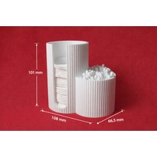 3dproga 3D Baskı Ikili Banyo Organizeri – Pamuk Ped & Kulak Çubuğu Düzenleyici (Beyaz)