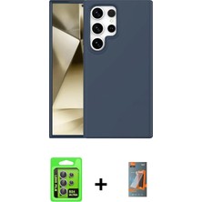 Cepte Toptan Galaxy S24 Ultra Kozmos Yansıma Özel Seri - Siyah Autokit 5in1 Fiber Hayalet Polymer Nano Ekran Koruyucu + Mor Raze Metal Kamera Lens