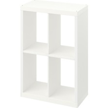 IKEA Beyaz Fonksiyonel Kitaplık Raf Ünitesi 77X77 cm