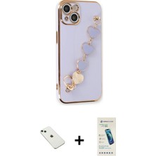 Cepte Toptan iPhone 14 Nova Işık Prime - Şeffaf Pasifik Cam Ekran Koruyucu + Yeşil Diamond Kamera Lens