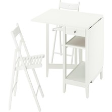 IKEA Beyaz Dayanıklı Yemek Masası 2 Sandalyeli