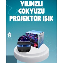 SHC4200 Döner Galaxy Projektör Gece Lambası – Ay Yıldız Işıklı Atmosfer Lamba, USB Bağlantılı