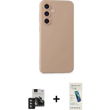 Cepte Toptan Galaxy S24 Ahenk Serisi - Şeffaf Pasifik Cam Ekran Koruyucu + Derin Mor Pvd Metal Kamera Lens